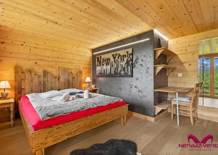 Cosy Le Bouquetin Jacuzzi Et Sauna Ideal Familles & Couples Vue Imprenable Domek alpejski Nendaz